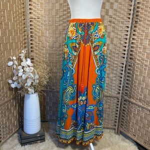 Colorful Boho Paisley Maxi Skirt